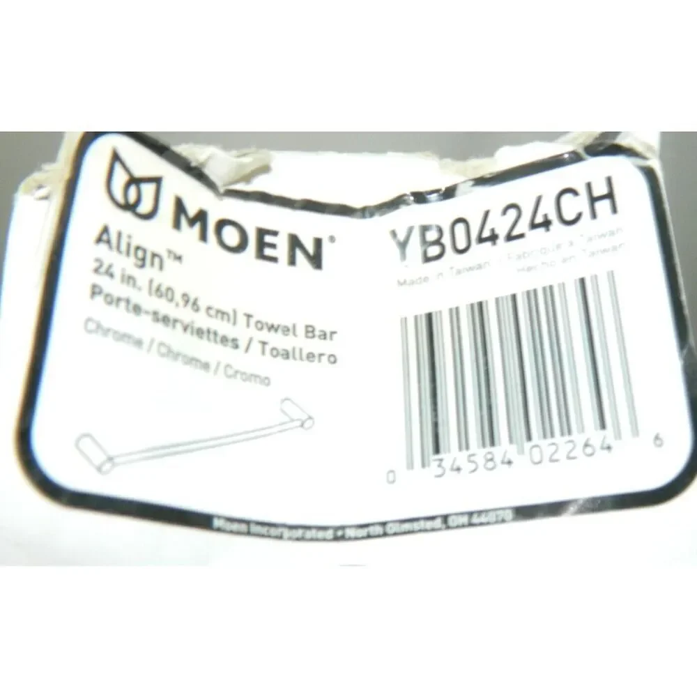 Moen Hand Towel Bar  Align Silver  Chrome‎ YB0424CH  24